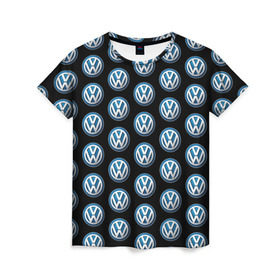 Женская футболка 3D с принтом Volkswagen в Санкт-Петербурге, 100% полиэфир ( синтетическое хлопкоподобное полотно) | прямой крой, круглый вырез горловины, длина до линии бедер | фольксваген