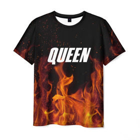 Мужская футболка 3D с принтом Queen в Санкт-Петербурге, 100% полиэфир | прямой крой, круглый вырез горловины, длина до линии бедер | rok | куин | меркури | музыка | панк | рок | фреди