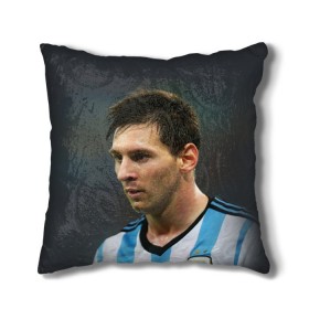 Подушка 3D с принтом Leo Messi в Санкт-Петербурге, наволочка – 100% полиэстер, наполнитель – холлофайбер (легкий наполнитель, не вызывает аллергию). | состоит из подушки и наволочки. Наволочка на молнии, легко снимается для стирки | fc barcelona | football | lionel messi | messi | аргентина | барса | лео месси | фк барселона | футбол