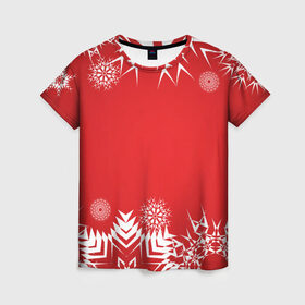 Женская футболка 3D с принтом Дуx рождества в Санкт-Петербурге, 100% полиэфир ( синтетическое хлопкоподобное полотно) | прямой крой, круглый вырез горловины, длина до линии бедер | Тематика изображения на принте: 