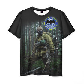 Мужская футболка 3D с принтом Военная разведка в Санкт-Петербурге, 100% полиэфир | прямой крой, круглый вырез горловины, длина до линии бедер | армия | вс рф | россия | солдат