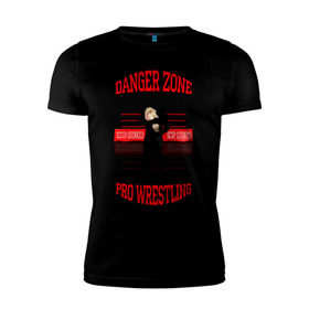 Мужская футболка премиум с принтом Danger Zone Champion в Санкт-Петербурге, 92% хлопок, 8% лайкра | приталенный силуэт, круглый вырез ворота, длина до линии бедра, короткий рукав | danger zone | iwf | wrestling | нфр | опасная зона | реслинг | рестлинг