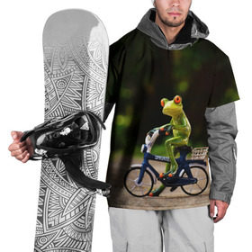 Накидка на куртку 3D с принтом Лягушка в Санкт-Петербурге, 100% полиэстер |  | велосипед | жаба | животные | лягушка | мини | фигурка