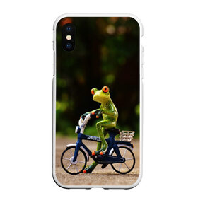 Чехол для iPhone XS Max матовый с принтом Лягушка в Санкт-Петербурге, Силикон | Область печати: задняя сторона чехла, без боковых панелей | велосипед | жаба | животные | лягушка | мини | фигурка