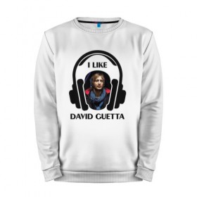 Мужской свитшот хлопок с принтом I like David Guetta в Санкт-Петербурге, 100% хлопок |  | Тематика изображения на принте: 