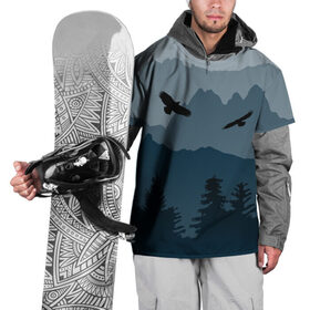 Накидка на куртку 3D с принтом Простор в Санкт-Петербурге, 100% полиэстер |  | Тематика изображения на принте: горы | ландшафт | лес | орёл | простор | птицы