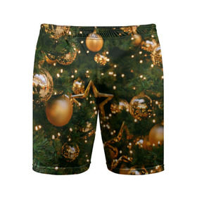 Мужские шорты 3D спортивные с принтом Праздничные шары в Санкт-Петербурге,  |  | Тематика изображения на принте: елка | елочные | звезды | золото | игрушки | хвоя | шары