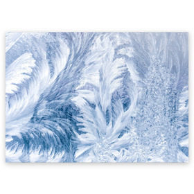 Поздравительная открытка с принтом Морозные узоры в Санкт-Петербурге, 100% бумага | плотность бумаги 280 г/м2, матовая, на обратной стороне линовка и место для марки
 | frost | happy | new | year | год | иней | мороз | новогодние | новый | снег
