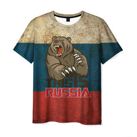 Мужская футболка 3D с принтом This is Russia в Санкт-Петербурге, 100% полиэфир | прямой крой, круглый вырез горловины, длина до линии бедер | медведь | мишка | патриот | патриотизм | россия | руский | рф | страна | ярусский