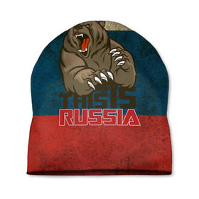 Шапка 3D с принтом This is Russia в Санкт-Петербурге, 100% полиэстер | универсальный размер, печать по всей поверхности изделия | медведь | мишка | патриот | патриотизм | россия | руский | рф | страна | ярусский