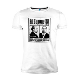 Мужская футболка премиум с принтом Аль Капоне в Санкт-Петербурге, 92% хлопок, 8% лайкра | приталенный силуэт, круглый вырез ворота, длина до линии бедра, короткий рукав | al capone | аль капоне | гангстер | мафия | чикаго