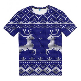 Мужская футболка 3D с принтом Свитер 2 в Санкт-Петербурге, 100% полиэфир | прямой крой, круглый вырез горловины, длина до линии бедер | ангел | ёлка | ель | зима | колокольчик | нг | новый год | олень | рождество | санта | снег