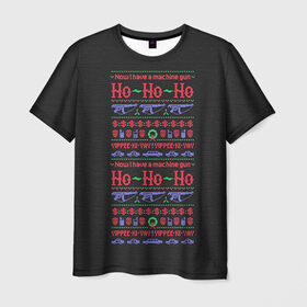 Мужская футболка 3D с принтом Новогодний свитер Крепкий орешек в Санкт-Петербурге, 100% полиэфир | прямой крой, круглый вырез горловины, длина до линии бедер | 2017 | new year | крепкий | новогодний | орешек