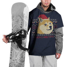 Накидка на куртку 3D с принтом Новогодний свитер Doge в Санкт-Петербурге, 100% полиэстер |  | 2017 | new year | акита | год | мем | новогодний | новый | сиба ину