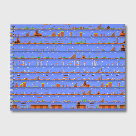 Альбом для рисования с принтом Super Mario world в Санкт-Петербурге, 100% бумага
 | матовая бумага, плотность 200 мг. | Тематика изображения на принте: nintendo | марио | нинтендо