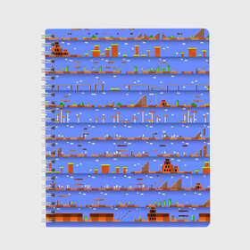 Тетрадь с принтом Super Mario world в Санкт-Петербурге, 100% бумага | 48 листов, плотность листов — 60 г/м2, плотность картонной обложки — 250 г/м2. Листы скреплены сбоку удобной пружинной спиралью. Уголки страниц и обложки скругленные. Цвет линий — светло-серый
 | nintendo | марио | нинтендо