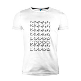 Мужская футболка премиум с принтом Undertale doge в Санкт-Петербурге, 92% хлопок, 8% лайкра | приталенный силуэт, круглый вырез ворота, длина до линии бедра, короткий рукав | Тематика изображения на принте: андертейл | подземелье | собака