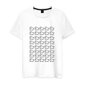 Мужская футболка хлопок с принтом Undertale doge в Санкт-Петербурге, 100% хлопок | прямой крой, круглый вырез горловины, длина до линии бедер, слегка спущенное плечо. | андертейл | подземелье | собака