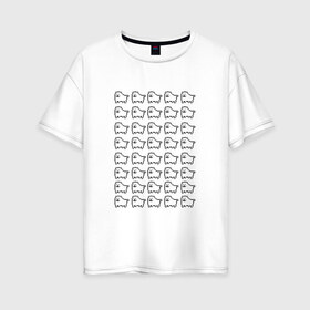 Женская футболка хлопок Oversize с принтом Undertale doge в Санкт-Петербурге, 100% хлопок | свободный крой, круглый ворот, спущенный рукав, длина до линии бедер
 | андертейл | подземелье | собака