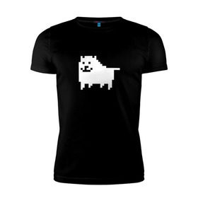 Мужская футболка премиум с принтом Undertale game doge в Санкт-Петербурге, 92% хлопок, 8% лайкра | приталенный силуэт, круглый вырез ворота, длина до линии бедра, короткий рукав | dog | андертейл | подземелье | собака