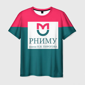Мужская футболка 3D с принтом РНИМУ в Санкт-Петербурге, 100% полиэфир | прямой крой, круглый вырез горловины, длина до линии бедер | врач | врачи | доктор | профессии | профессия | работа | хирург