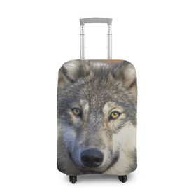 Чехол для чемодана 3D с принтом Волк в Санкт-Петербурге, 86% полиэфир, 14% спандекс | двустороннее нанесение принта, прорези для ручек и колес | Тематика изображения на принте: волк | волки | волчата | волчонок | хищник