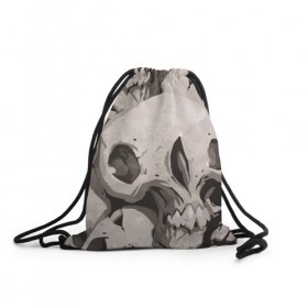 Рюкзак-мешок 3D с принтом Skull kamo в Санкт-Петербурге, 100% полиэстер | плотность ткани — 200 г/м2, размер — 35 х 45 см; лямки — толстые шнурки, застежка на шнуровке, без карманов и подкладки | helloween | skull | tumblr | хелоуин | череп