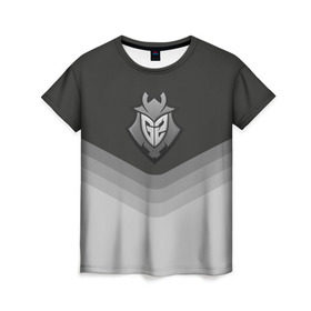 Женская футболка 3D с принтом G2 Esports Uniform в Санкт-Петербурге, 100% полиэфир ( синтетическое хлопкоподобное полотно) | прямой крой, круглый вырез горловины, длина до линии бедер | counter strike | cs go | g2 esports | swat | terrorist | г2 еспорт | контр страйк | кс го | спецназ