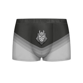 Мужские трусы 3D с принтом G2 Esports Uniform в Санкт-Петербурге, 50% хлопок, 50% полиэстер | классическая посадка, на поясе мягкая тканевая резинка | Тематика изображения на принте: counter strike | cs go | g2 esports | swat | terrorist | г2 еспорт | контр страйк | кс го | спецназ