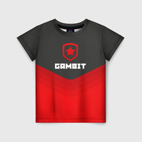 Детская футболка 3D с принтом Gambit Gaming Uniform в Санкт-Петербурге, 100% гипоаллергенный полиэфир | прямой крой, круглый вырез горловины, длина до линии бедер, чуть спущенное плечо, ткань немного тянется | counter strike | cs go | gambit | swat | terrorist | гамбит | контр страйк | кс го | спецназ
