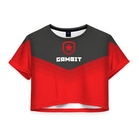 Женская футболка 3D укороченная с принтом Gambit Gaming Uniform в Санкт-Петербурге, 100% полиэстер | круглая горловина, длина футболки до линии талии, рукава с отворотами | counter strike | cs go | gambit | swat | terrorist | гамбит | контр страйк | кс го | спецназ