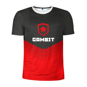 Мужская футболка 3D спортивная с принтом Gambit Gaming Uniform в Санкт-Петербурге, 100% полиэстер с улучшенными характеристиками | приталенный силуэт, круглая горловина, широкие плечи, сужается к линии бедра | counter strike | cs go | gambit | swat | terrorist | гамбит | контр страйк | кс го | спецназ