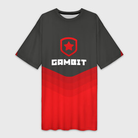 Платье-футболка 3D с принтом Gambit Gaming Uniform в Санкт-Петербурге,  |  | counter strike | cs go | gambit | swat | terrorist | гамбит | контр страйк | кс го | спецназ
