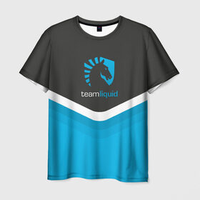 Мужская футболка 3D с принтом Team Liquid Uniform в Санкт-Петербурге, 100% полиэфир | прямой крой, круглый вырез горловины, длина до линии бедер | dota | ggwp | glhf | team | team liquid | дота | игра | тим ликвид | униформа