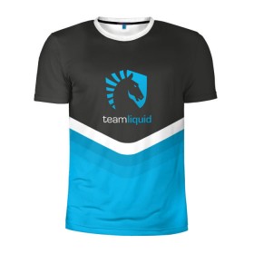 Мужская футболка 3D спортивная с принтом Team Liquid Uniform в Санкт-Петербурге, 100% полиэстер с улучшенными характеристиками | приталенный силуэт, круглая горловина, широкие плечи, сужается к линии бедра | dota | ggwp | glhf | team | team liquid | дота | игра | тим ликвид | униформа