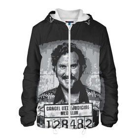 Мужская куртка 3D с принтом Pablo Escobar в Санкт-Петербурге, ткань верха — 100% полиэстер, подклад — флис | прямой крой, подол и капюшон оформлены резинкой с фиксаторами, два кармана без застежек по бокам, один большой потайной карман на груди. Карман на груди застегивается на липучку | пабло | эскобар