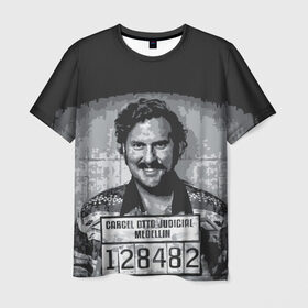 Мужская футболка 3D с принтом Pablo Escobar в Санкт-Петербурге, 100% полиэфир | прямой крой, круглый вырез горловины, длина до линии бедер | пабло | эскобар