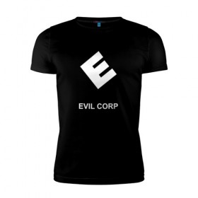 Мужская футболка премиум с принтом Evil corporation в Санкт-Петербурге, 92% хлопок, 8% лайкра | приталенный силуэт, круглый вырез ворота, длина до линии бедра, короткий рукав | mister | mr | robot | зла | корпорация | мистер | робот