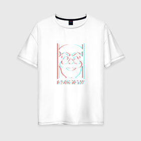Женская футболка хлопок Oversize с принтом F society в Санкт-Петербурге, 100% хлопок | свободный крой, круглый ворот, спущенный рукав, длина до линии бедер
 | fsociety | mister | mr | robot | society | мистер | робот