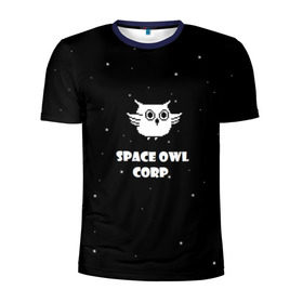 Мужская футболка 3D спортивная с принтом Космическая сова в Санкт-Петербурге, 100% полиэстер с улучшенными характеристиками | приталенный силуэт, круглая горловина, широкие плечи, сужается к линии бедра | астрономия звезды космос сова