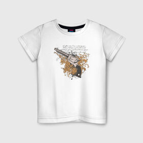 Детская футболка хлопок с принтом Револьвер с узорами в Санкт-Петербурге, 100% хлопок | круглый вырез горловины, полуприлегающий силуэт, длина до линии бедер | абстракция | пистолет | револьвер | револьвер с узорами