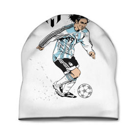 Шапка 3D с принтом Messi в Санкт-Петербурге, 100% полиэстер | универсальный размер, печать по всей поверхности изделия | Тематика изображения на принте: barselona | messi | аргентина | барселона | испания | месси | мяч | футбол