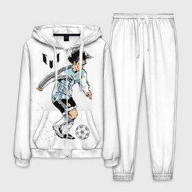 Мужской костюм 3D с принтом Messi в Санкт-Петербурге, 100% полиэстер | Манжеты и пояс оформлены тканевой резинкой, двухслойный капюшон со шнурком для регулировки, карманы спереди | barselona | messi | аргентина | барселона | испания | месси | мяч | футбол
