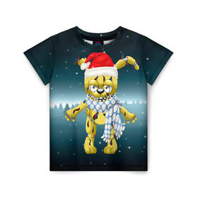 Детская футболка 3D с принтом Five Nights At Freddy`s в Санкт-Петербурге, 100% гипоаллергенный полиэфир | прямой крой, круглый вырез горловины, длина до линии бедер, чуть спущенное плечо, ткань немного тянется | Тематика изображения на принте: fnaf | freddy | бонни | медведь | мишка | фнаф | фокси | фредди