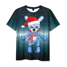 Мужская футболка 3D с принтом Five Nights At Freddy`s в Санкт-Петербурге, 100% полиэфир | прямой крой, круглый вырез горловины, длина до линии бедер | fnaf | freddy | бонни | медведь | мишка | фнаф | фокси | фредди
