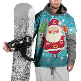 Накидка на куртку 3D с принтом Дед мороз с подарками в Санкт-Петербурге, 100% полиэстер |  | 2017 | дед мороз | новогодняя елка | новый год | подарок на новый год | санта | санта клаус | снег | снежинки