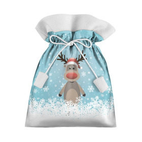 Подарочный 3D мешок с принтом Рудольф в Санкт-Петербурге, 100% полиэстер | Размер: 29*39 см | ангел | ёлка | ель | зима | колокольчик | нг | новый год | олень | рождество | санта | снег
