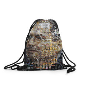 Рюкзак-мешок 3D с принтом Стив Джобс в Санкт-Петербурге, 100% полиэстер | плотность ткани — 200 г/м2, размер — 35 х 45 см; лямки — толстые шнурки, застежка на шнуровке, без карманов и подкладки | Тематика изображения на принте: steve jobs