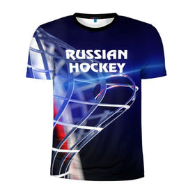 Мужская футболка 3D спортивная с принтом Русский хоккей в Санкт-Петербурге, 100% полиэстер с улучшенными характеристиками | приталенный силуэт, круглая горловина, широкие плечи, сужается к линии бедра | hockey | red machine | красная машина | кхл | русский | сборная россии | хоккей | шайба