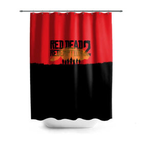 Штора 3D для ванной с принтом Red Dead Redemption 2 в Санкт-Петербурге, 100% полиэстер | плотность материала — 100 г/м2. Стандартный размер — 146 см х 180 см. По верхнему краю — пластиковые люверсы для креплений. В комплекте 10 пластиковых колец | rdr | rdr2 | red dead redemption 2 | rockstar | дикий запад | ковбои
